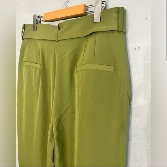 JASON WU | NWOT Green Pleated Waist Belted Pants - Size 12 - Picture 3 of 8
